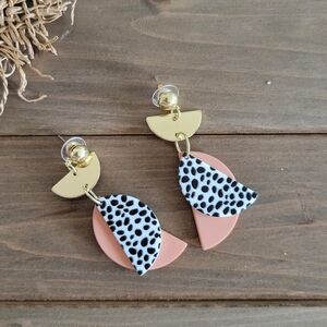 Geometric‎ shape color drop earrings